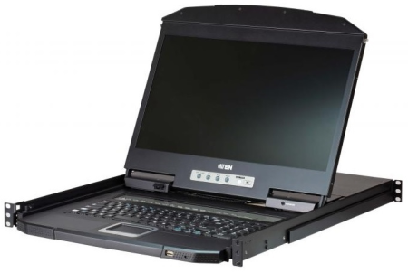 Квм консоль ATEN 18.5" 8-Port PS/2-USB VGA Single Rail WideScreen LCD KVM Switch