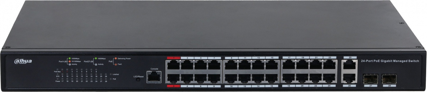 Коммутатор Dahua DH-PFS4226-24GT-370 24G 24PoE управляемый