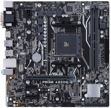 Материнская плата Asus PRIME A320M-E Soc-AM4 AMD A320 2xDDR4 mATX AC`97 8ch(7.1) GbLAN RAID+VGA+DVI+HDMI