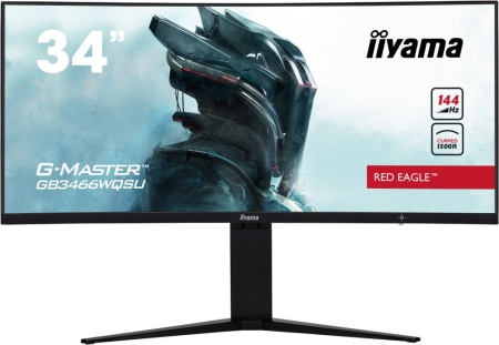 Монитор Iiyama 34" Red Eagle GB3466WQSU-B1 черный VA LED 1ms 21:9 HDMI M/M матовая HAS 400cd 178гр/178гр 3440x1440 144Hz DP UW USB 10.9кг