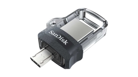 Флеш-накопитель SanDisk Ultra Dual Drive m3.0 64GB Grey & Silver