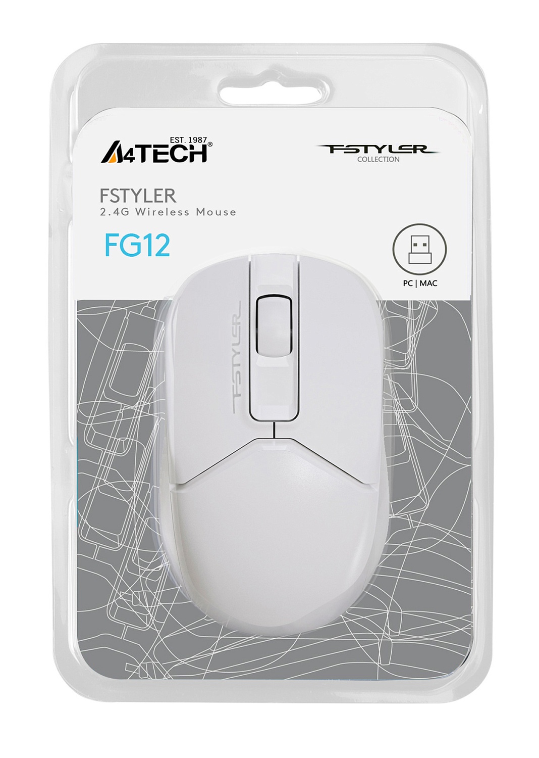 Мышь A4Tech Fstyler FG12 белый оптическая (1200dpi) беспроводная USB (3but) Мышь A4Tech Fstyler FG12 белый оптическая (1200dpi) беспроводная USB (3but)