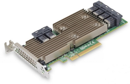 9305-24i SGL (05-25699-00) PCIe 3.0 x8 LP, SAS/SATA 12G HBA, 24port(6*int SFF8643), 3224 IOC