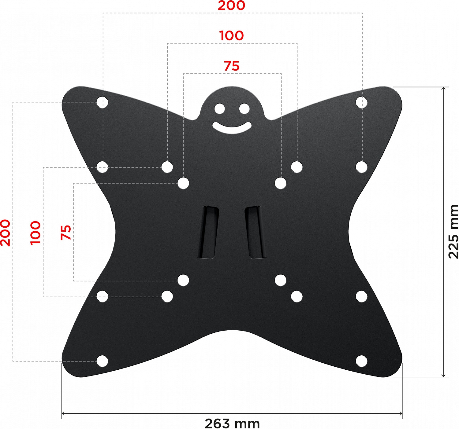Кронштейн для телевизора Holder LCDS-5049 металлик 19"-32" макс.30кг настенный фиксированный