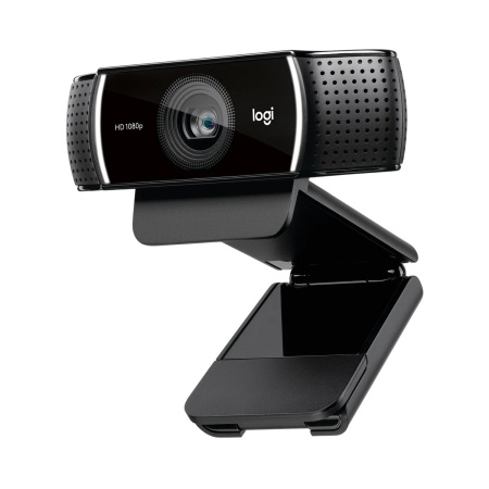 Веб-камера Logitech C922 Pro HD Stream для стримминга, черная, 2Mp, HD 720p@60fps (1080p@30fps max), автофокус, угол обзора 78°, лицензия XSplit на 3мес, штатив, USB2.0, кабель 1.5м