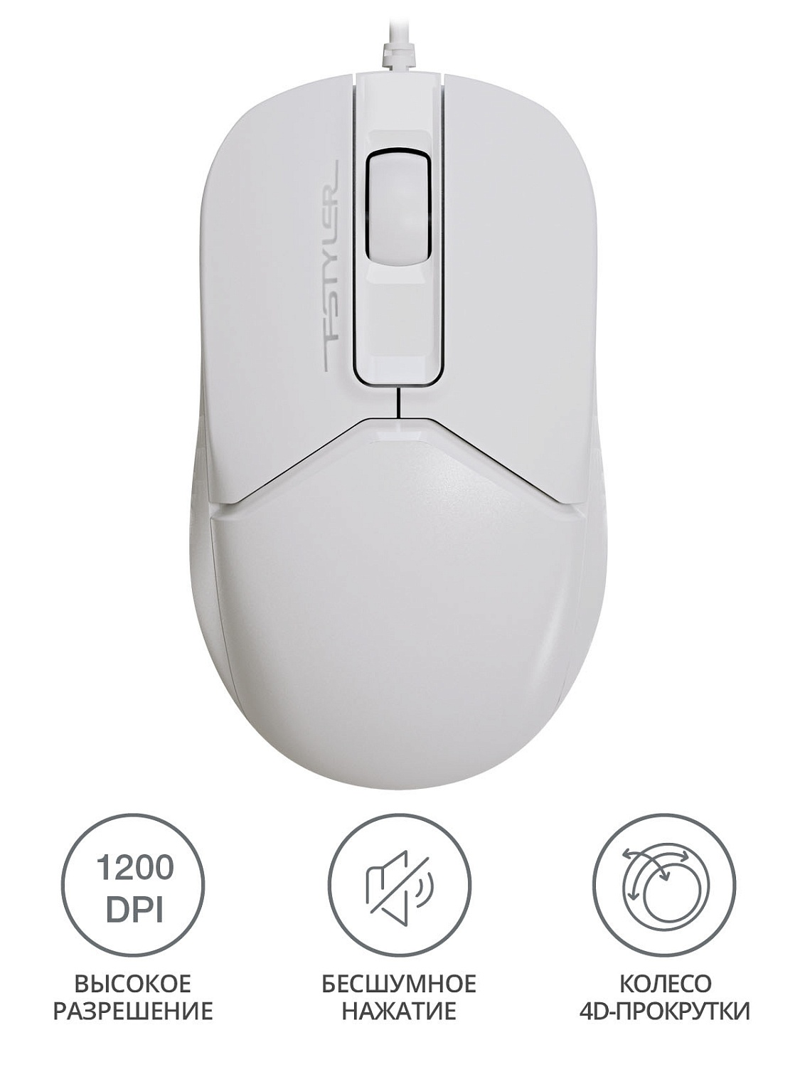 Мышь A4Tech Fstyler FM12S белый оптическая (1200dpi) silent USB (3but) Мышь A4Tech Fstyler FM12S белый оптическая (1200dpi) silent USB (3but)