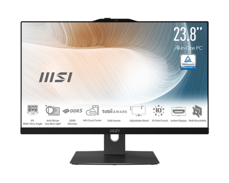 Моноблок MSI Modern AM242TP 1M AIO 23.8" FHD(1920x1080) IPS Touch ,Core 5 120U(1.4GHz), 16GB DDR5(2x8GB), 512GB SSD M.2, Intel Iris Xe Graphics, WiFi 6E+BT, Wireless keyboard&mouse, noOS, 1y war-ty, Black