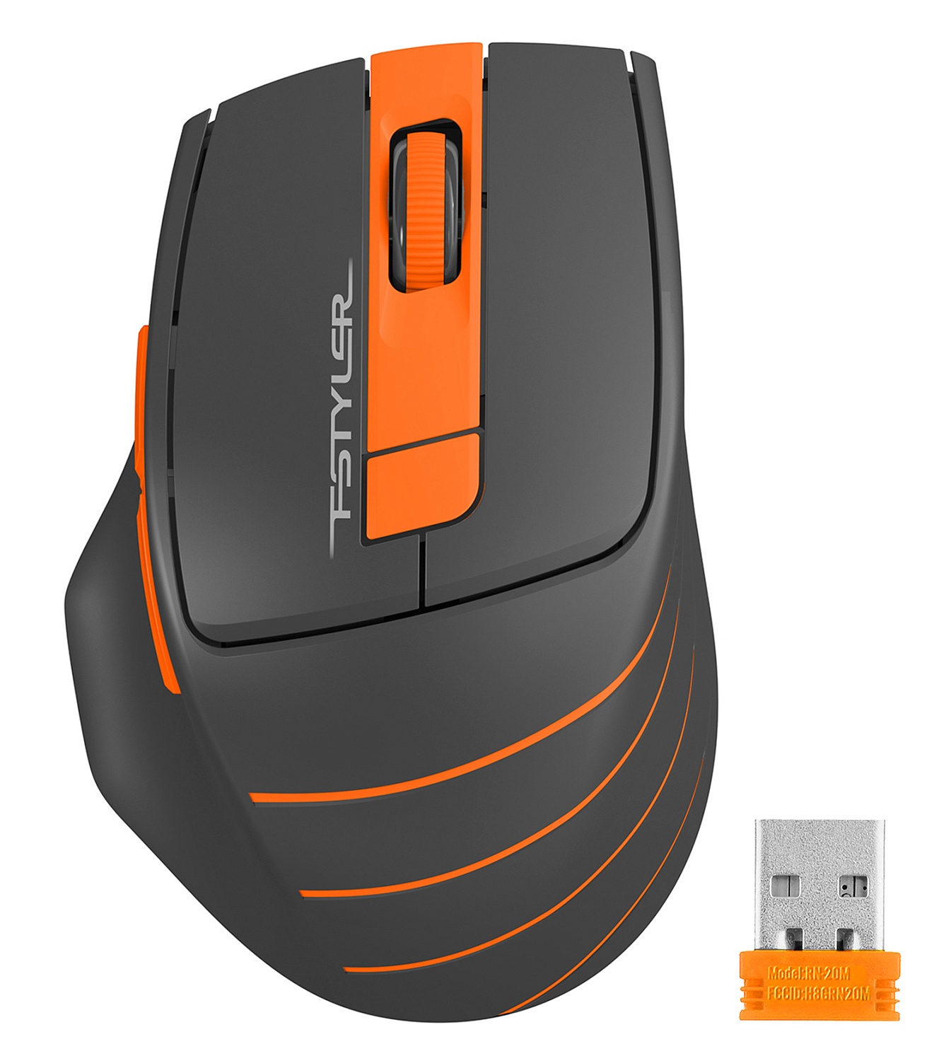 Мышь A4Tech Fstyler FG30 серый/оранжевый оптическая (2000dpi) беспроводная USB (6but) Мышь A4Tech Fstyler FG30 серый/оранжевый оптическая (2000dpi) беспроводная USB (6but)