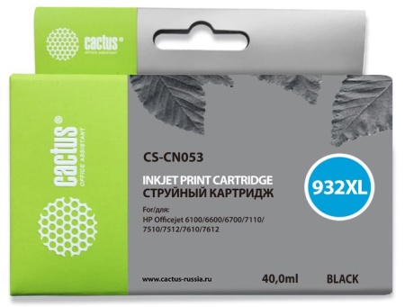 Картридж струйный Cactus CS-CN053 №932XL черный (40мл) для HP DJ 6600