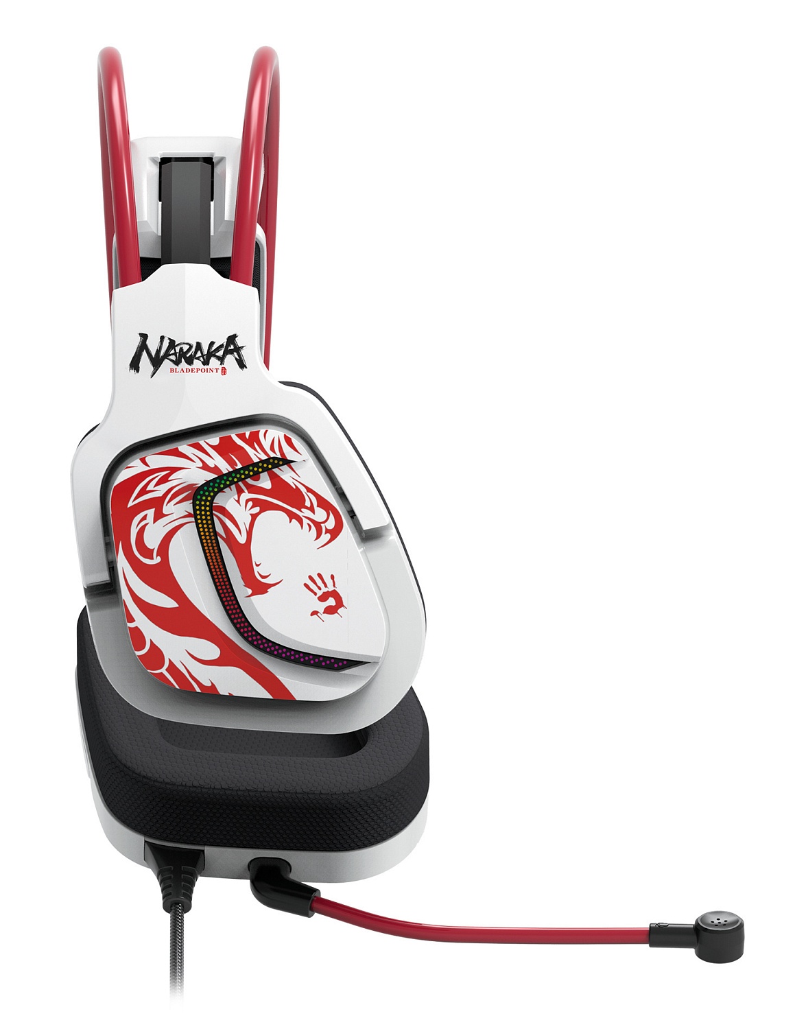 Наушники с микрофоном A4Tech Bloody G575 Naraka белый/красный 2м мониторные USB оголовье (G575 NARAKA)