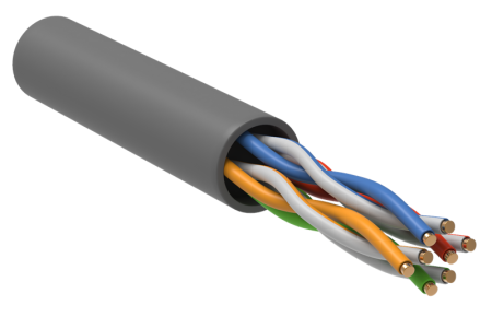 Кабель информационный ITK GENERICA BC1-C5E04-111-305-G кат.5E U/UTP 4X2X25AWG PVC внутренний 305м серый