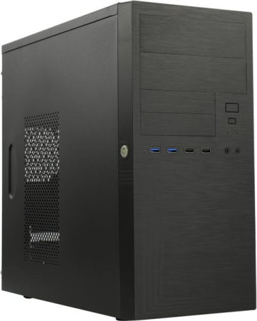 Корпус MiniTower Powerman ES555 Black PM-450ATX  USB3.0*2+USB2.0*2+Combo Audio*2  mATX