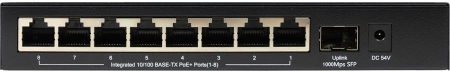 Коммутатор ORIGO Unmanaged Switch 8x100Base-TX PoE, 1x1000Base-X SFP, PoE Budget 80W, metal case