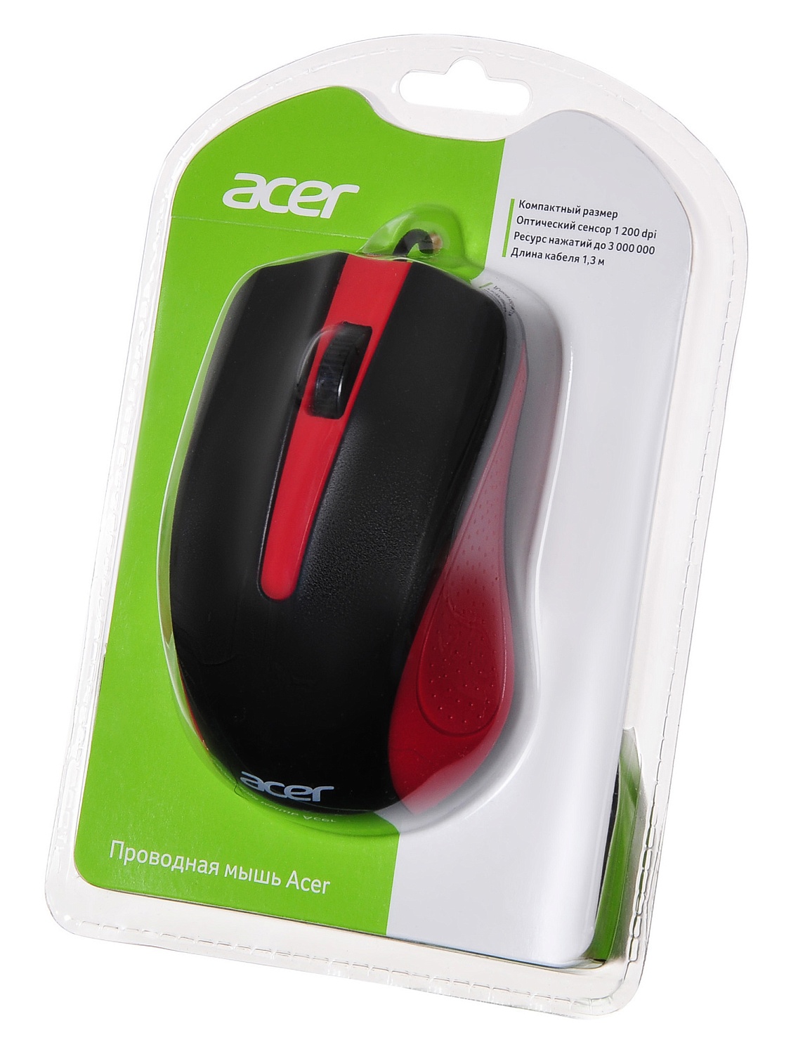 Мышь Acer OMW012 черный/красный оптическая (1200dpi) USB (3but) Мышь Acer OMW012 черный/красный оптическая (1200dpi) USB (3but)