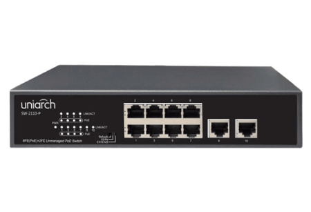 Коммутатор UNV SW-2110-P 10x100Mb 8PoE 120W неуправляемый
