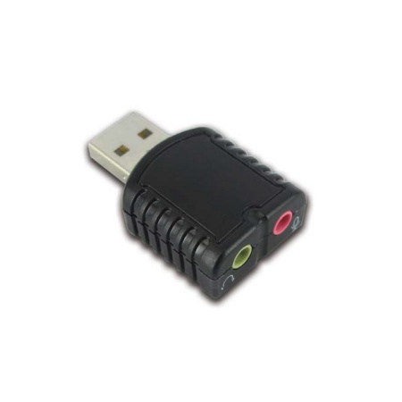 Звуковая карта FG-UAU02D-1AB-BU01 Tiny USB Stereo Sound Adapter (24bit 96kHz), SSS1700 black case, Bulk packing