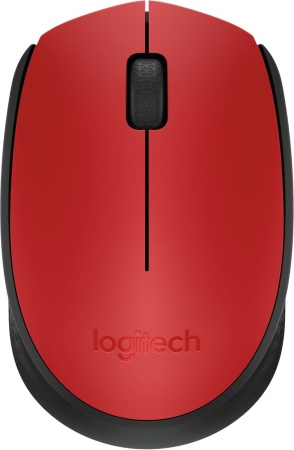 Мышь Logitech M170 красный/черный оптическая (1000dpi) беспроводная USB (2but)