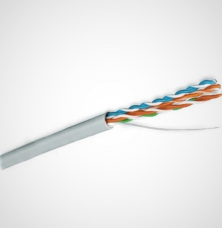 Hyperline UUTP4-C5E-S24-IN-PVC-GY-305 (305 м) Кабель витая пара, неэкранированная U/UTP, категория 5e, 4 пары (24 AWG), одножильный (solid), PVC, -20°C – +75°C, серый - гарантия: 15 лет компонентная, 25 лет системная