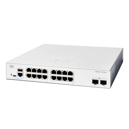 Коммутатор CISCO Catalyst 1300 16x 10/100/1000 Ethernet RJ-45 ports, 2x1G SFP uplink, Fanless, C1300-16T-2G