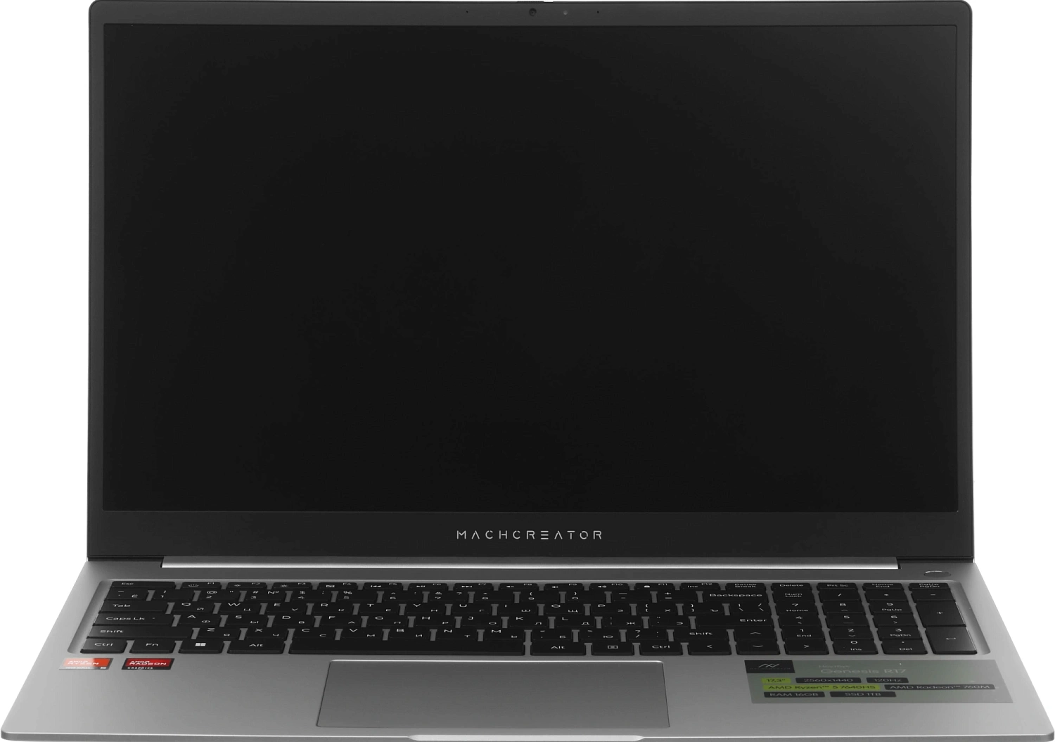 Ноутбук Machcreator Genesis R17 Ryzen 5 7640HS 16Gb SSD1Tb AMD Radeon 760M 17.3" IPS QHD (2560x1600) без ОС silver WiFi BT Cam 8612mAh (JJ00G400HRU)