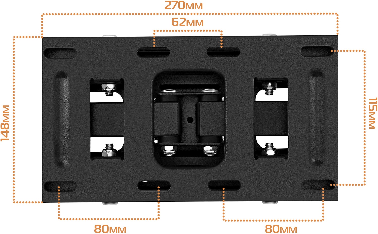 Кронштейн для телевизора Buro MF3 черный 32"-70" макс.40кг настенный поворотно-выдвижной и наклонный