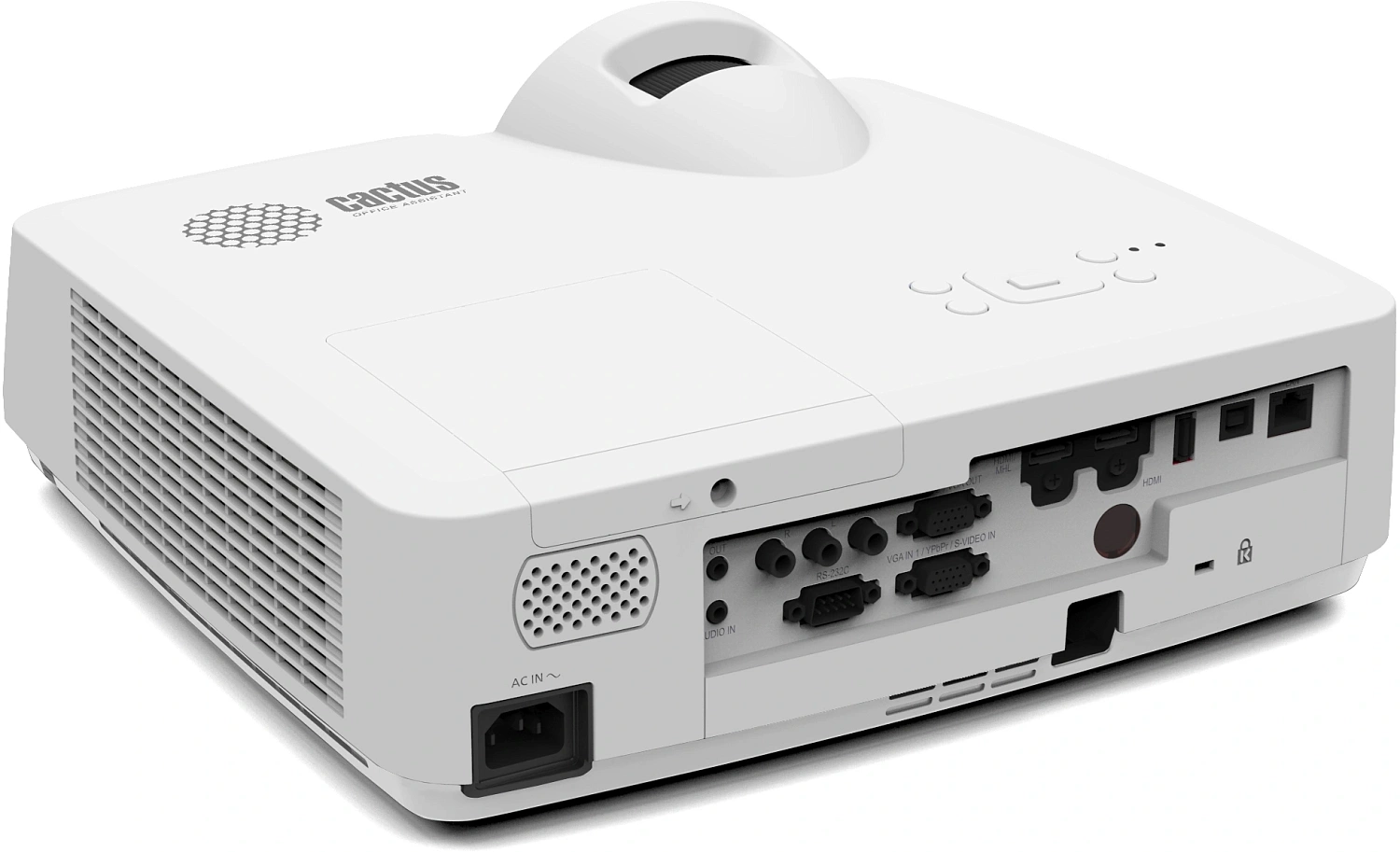 Проектор Cactus Bright CS-V3.WT 3LCD 4000Lm ANSI (1280x800) 30000:1 ресурс лампы:10000часов 1xUSB typeA 1xUSB typeB 2xHDMI 4кг