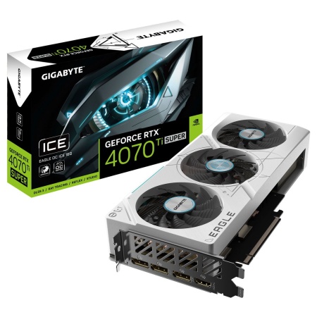 Видеокарта Gigabyte RTX4070Ti SUPER EAGLE OC ICE 16GB GDDR6X 256-bit DPx3 HDMI 3FAN RTL