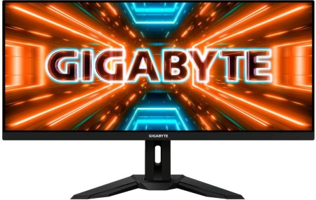 Монитор Gigabyte 34" M34WQ черный IPS LED 1ms 21:9 HDMI M/M матовая HAS Piv 400cd 178гр/178гр 3440x1440 144Hz FreeSync DP 2K USB 10.22кг