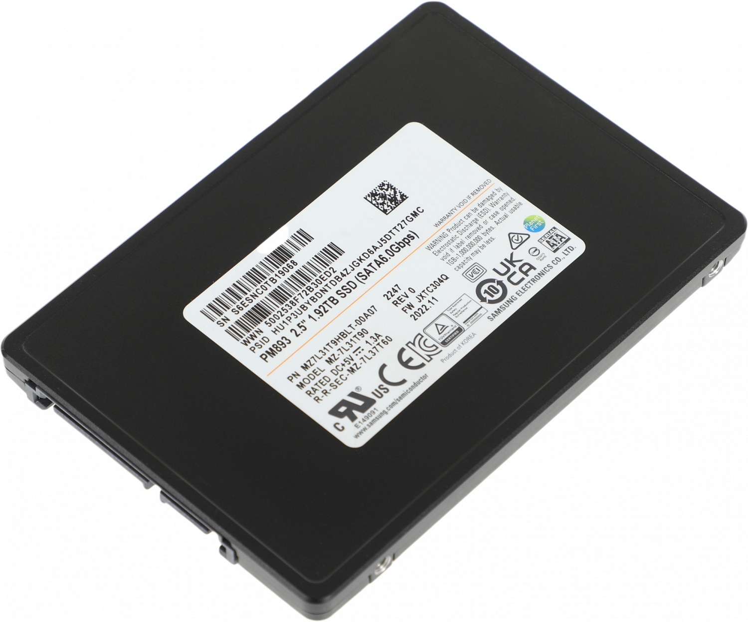 Накопитель SSD Samsung SATA III 1920Gb MZ7L31T9HBLT-00A07 PM893 2.5" 1 DWPD OEM