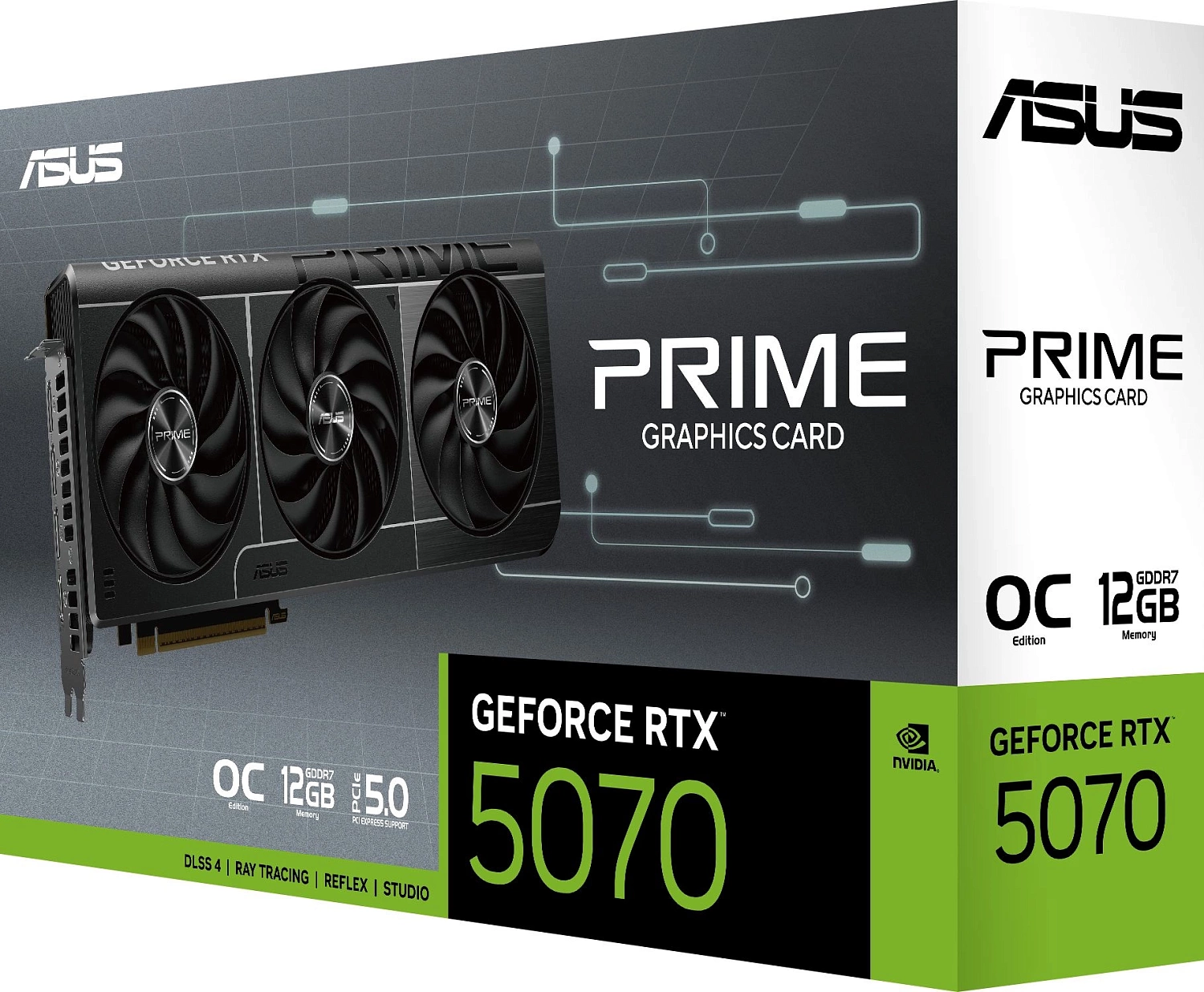 Видеокарта Asus PCI-E PRIME-RTX5070-O12G NVIDIA GeForce RTX 5070 12Gb 192bit GDDR7 2640/28000 HDMIx2 DPx3 HDCP Ret