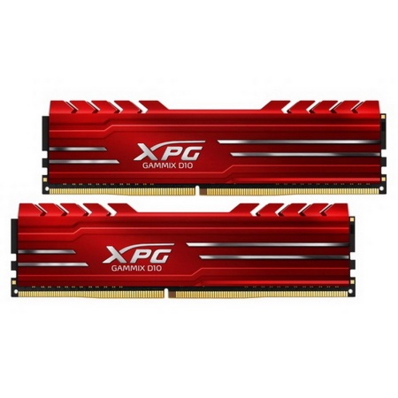 32GB ADATA DDR4 3200 DIMM XPG GAMMIX D10 Red Gaming Memory AX4U320016G16A-DR10 Non-ECC, CL16, AX4U320016G16A-DR10 1.35V, Heat Shield, Kit (2x16GB), RTL (931665)