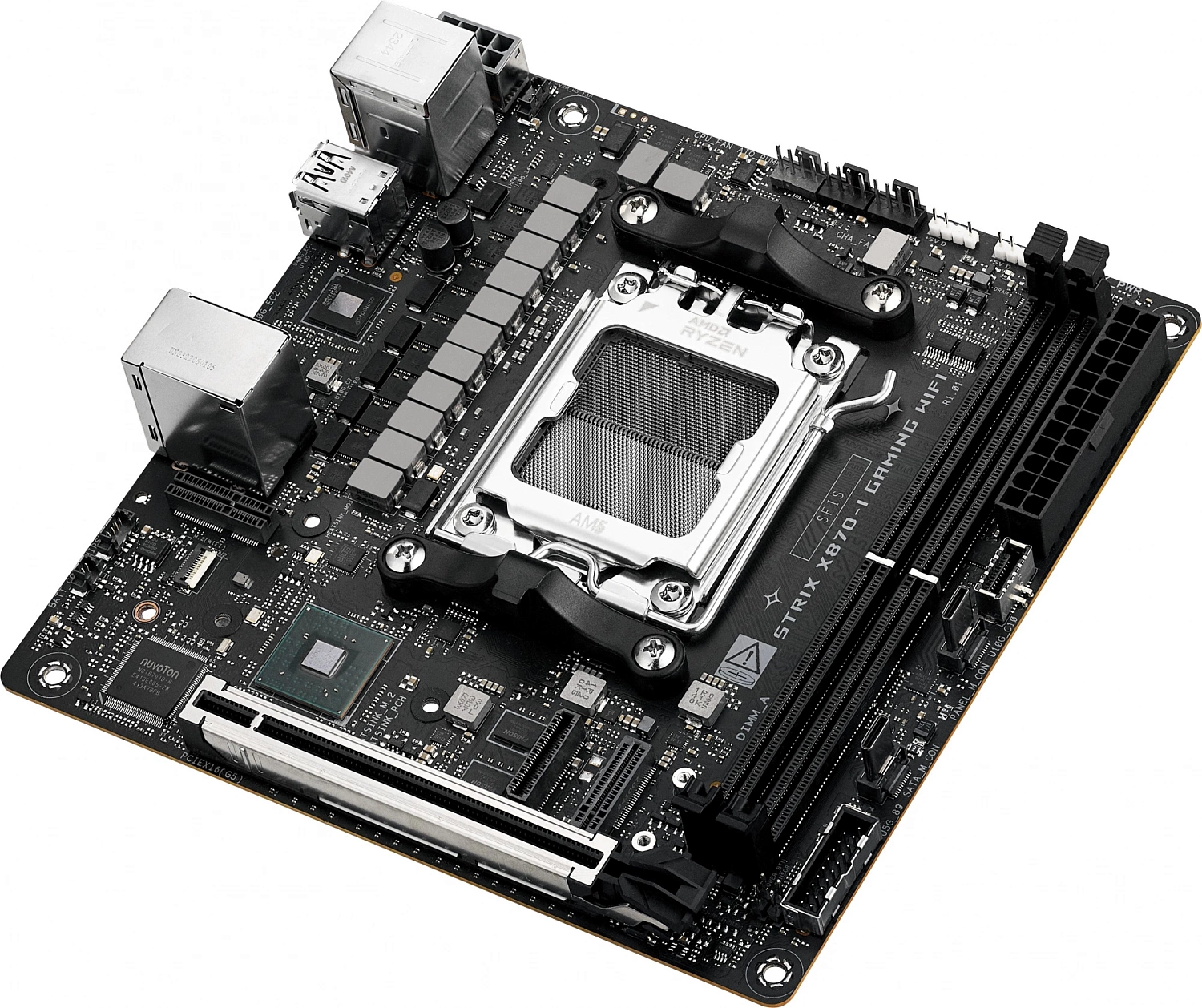 Материнская плата ASUS ROG STRIX X870-I GAMING WIFI, AM5, X870, 2*DDR5, 2*SATA, 2*M.2, 4*USB 3.2, 3*USB 2.0, 2*USB4, Type-C, 2*PCIx16, HDMI, mIATX; 90MB1IW0-M0EAY0