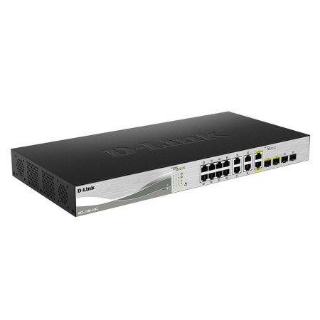 DXS-1100-16TC/A1A Настраиваемый коммутатор EasySmart с 12 портами 10GBase-T, 2 портами 10GBase-X SFP+ и 2 комбо-портами 10GBase-T/ SFP+ (422843)