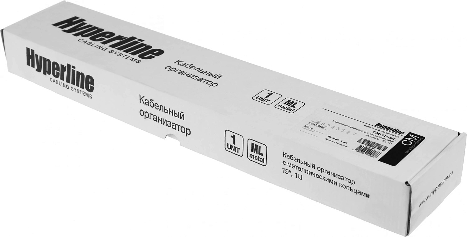 Кабельный органайзер Горизонтальный Hyperline CM-1U-ML односторонний кольца 1U шир.:19" глуб.:60мм