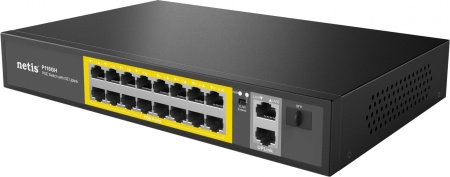 Коммутатор Netis P116GH 16x100Мбит/с 2x1Гбит/с 1SFP 16PoE 16PoE+ 240W неуправляемый