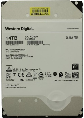 3.5" 14TB WD Ultrastar DC HC530 (WUH721414ALE6L4) SATA 6Gb/s, 7200rpm, 512MB, 0F31284, 512e, Helium, Bulk