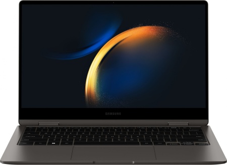 Ноутбук Samsung Galaxy book 3 360 NP734 Core i7 1360P 16Gb SSD512Gb Intel Iris Xe graphics 13.3" AMOLED Touch FHD (1920x1080) Windows 11 Professional dk.grey WiFi BT Cam (NP734QFG-KA1IT)