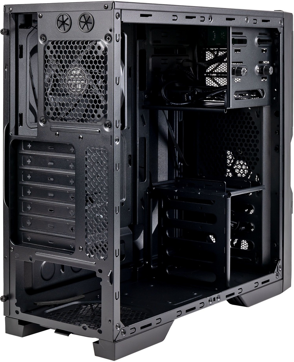 Корпус Hiper Combat черный/камуфляж без БП ATX 3x120mm 1xUSB2.0 1xUSB3.0 audio bott PSU