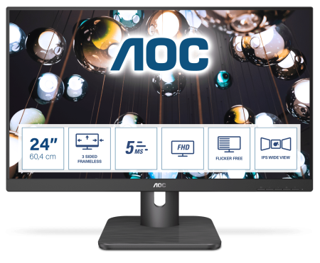 Монитор AOC 23.8" Value Line 24E1Q(00/01) черный IPS LED 16:9 HDMI M/M матовая 1000:1 250cd 178гр/178гр 1920x1080 60Hz VGA DP FHD 3.1кг