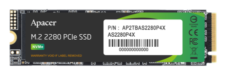 Твердотельный накопитель Apacer SSD AS2280P4X 256Gb M.2 2280 PCIe Gen3x4, R2100/W1700 Mb/s, 3D NAND, MTBF 1.8M, NVMe, 100TBW, Retail, 3 years (AP256GAS2280P4X-1)