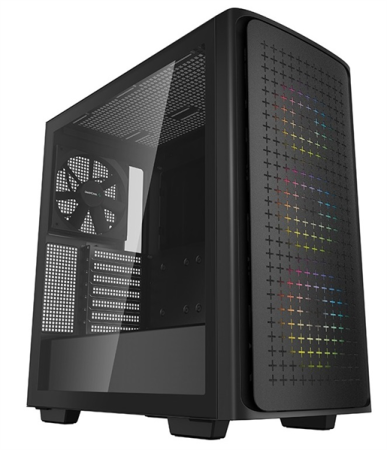 Корпус Deepcool CK560 без БП, боковое окно (закаленное стекло), 3xARGB LED 120мм вентилятора спереди и 1x140мм вентилятор сзади, черный, ATX