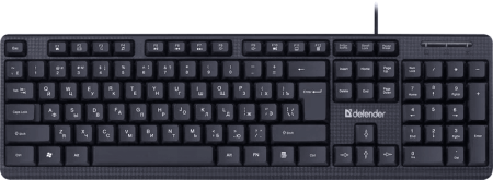 Проводная клавиатура Defender 45162 Daily HB-162 RU,черный,104 кнопки +FN, 1.8м