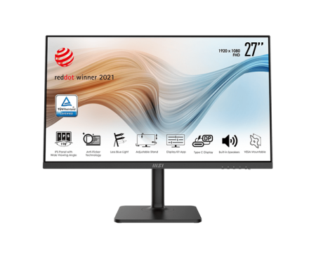 Монитор MSI 27" Modern MD271P черный IPS LED 16:9 HDMI M/M матовая HAS Piv 250cd 178гр/178гр 1920x1080 75Hz FHD USB 5.6кг