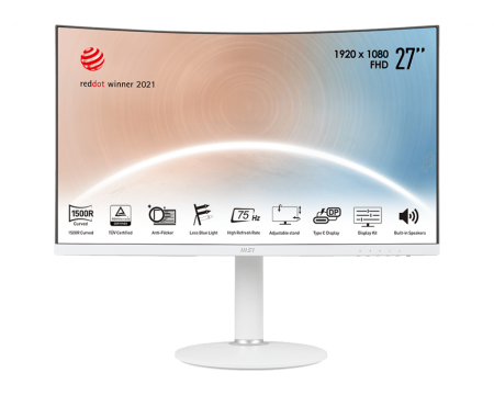 Монитор MSI 27" Modern MD271CPW белый VA LED 16:9 HDMI M/M матовая HAS Piv 250cd 178гр/178гр 1920x1080 75Hz FHD USB 6.13кг
