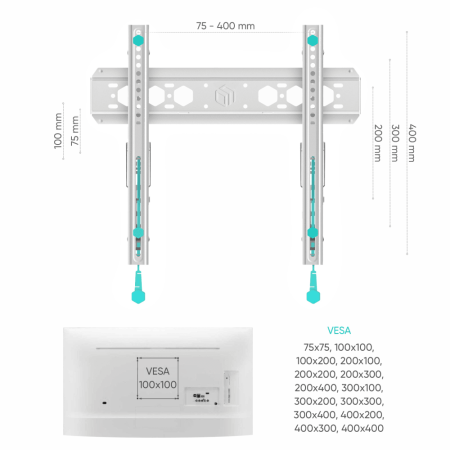 Наклонный кронштейн ONKRON TM5белый