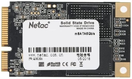 Ssd накопитель Netac SSD N5M 128GB mSATA SATAIII 3D NAND, R/W up to 510/440MB/s, TBW 70TB, 3y wty