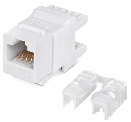 Вставка keystone jack rj-45(8p8c), 180 градусов Cabeus KJ-RJ45-Cat.5e-180 Degree Вставка Keystone Jack RJ-45(8P8C), 180 градусов, категория 5e, Dual IDC (110&Krone type), белая
