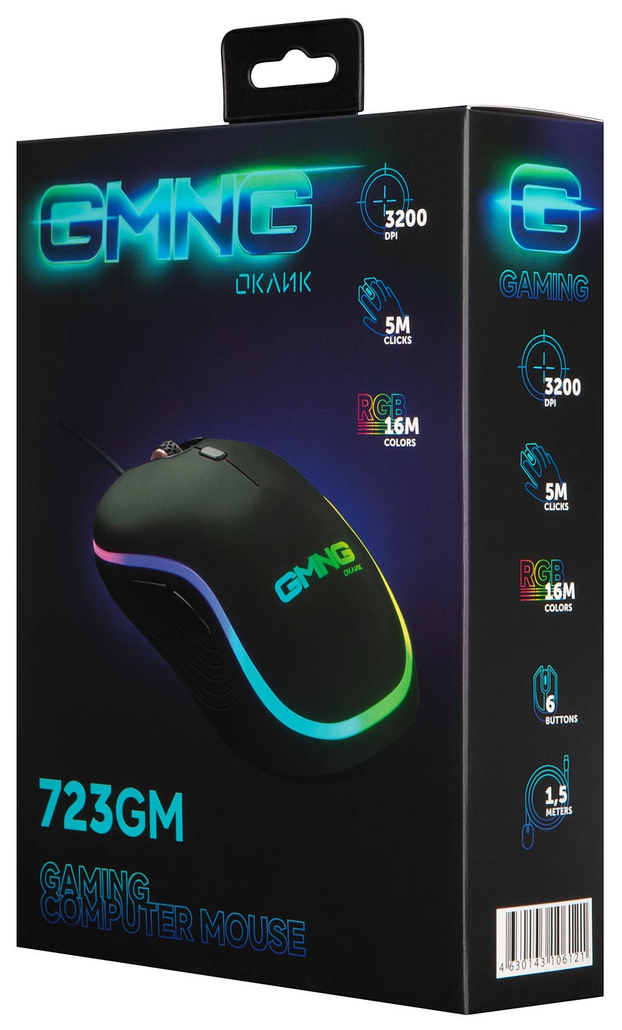 Мышь Оклик 723GM черный оптическая (3200dpi) USB (6but) Мышь Оклик 723GM черный оптическая (3200dpi) USB (6but)