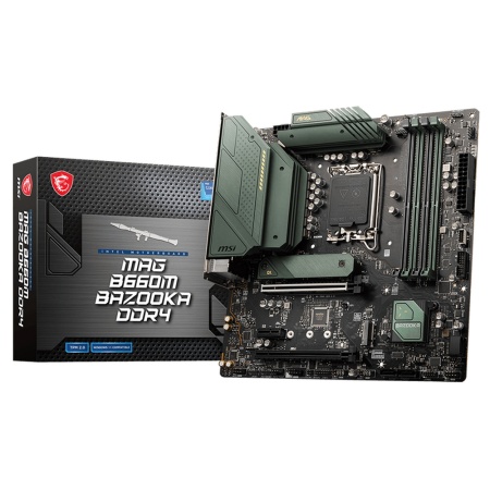 MAG B660M BAZOOKA DDR4, mATX, B660, LGA1700, 4xDDR4, 2xPCI-Ex16, 1xPCI-Ex1, 2xM.2, 4xSATA3, 4+2xUSB3.2, 1xUSB TYPE-C, 2+4 USB 2.0 (921477)