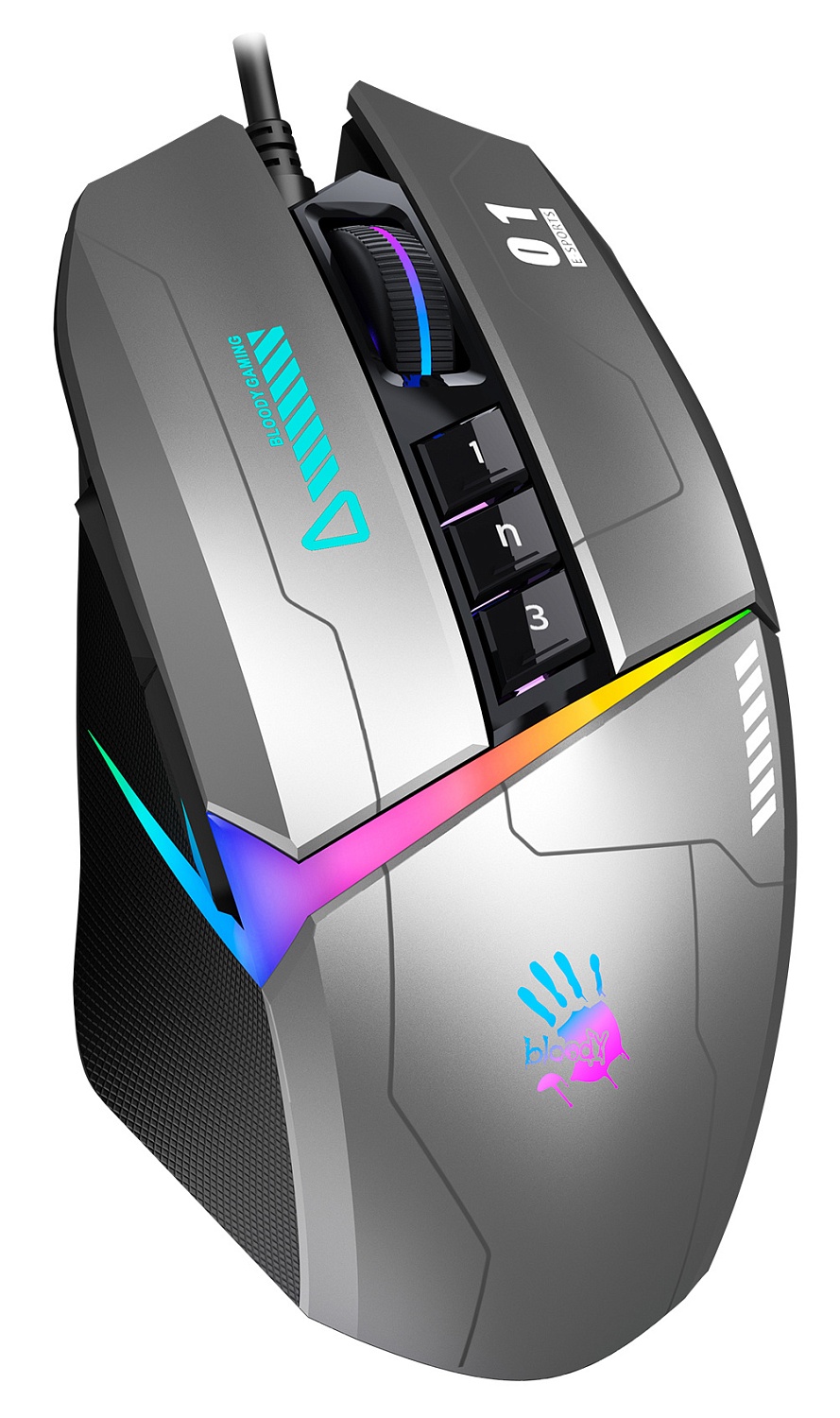 Мышь A4Tech Bloody W60 Max Gun серый/черный оптическая (10000dpi) USB (10but) Мышь A4Tech Bloody W60 Max Gun серый/черный оптическая (10000dpi) USB (10but)